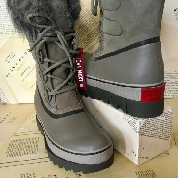 Sorel Joan Of Arctic Next Boot Faux Fur lined Cuff Waterproof Taupe - Picture 4 of 6